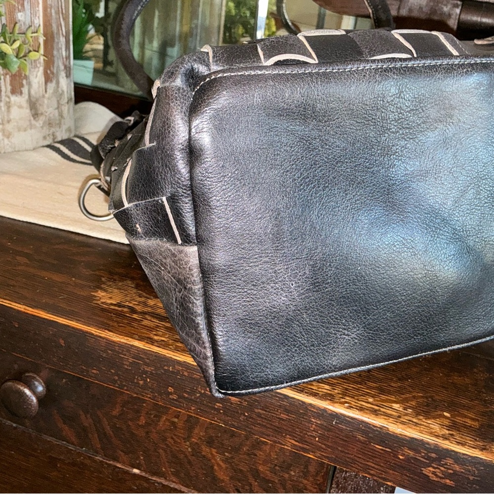 NWT Bed Stu Leather Rachel Shoulder Crossbody Bag Tote Black Rustic Retail $345 - Picture 9 of 14